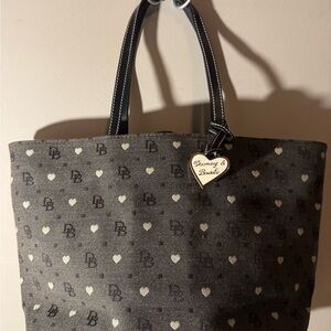 Dooney & Bourke Gray and White Heart Tote
